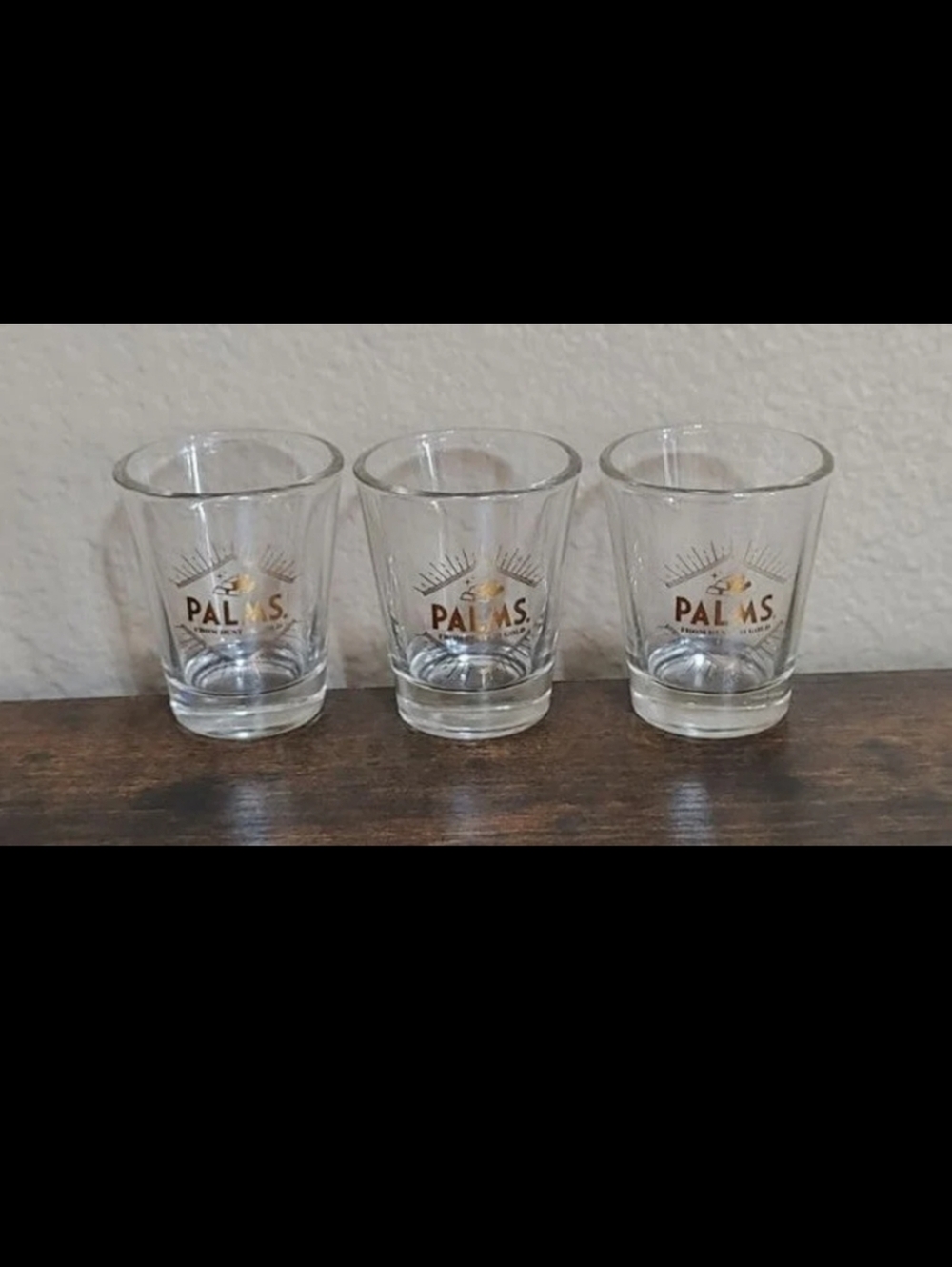 Vintage Set of Palms Casino Las Vegas Shot Glasses-Three Shot Glasses